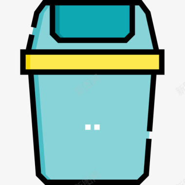 垃圾箱清洁85线性颜色图标图标