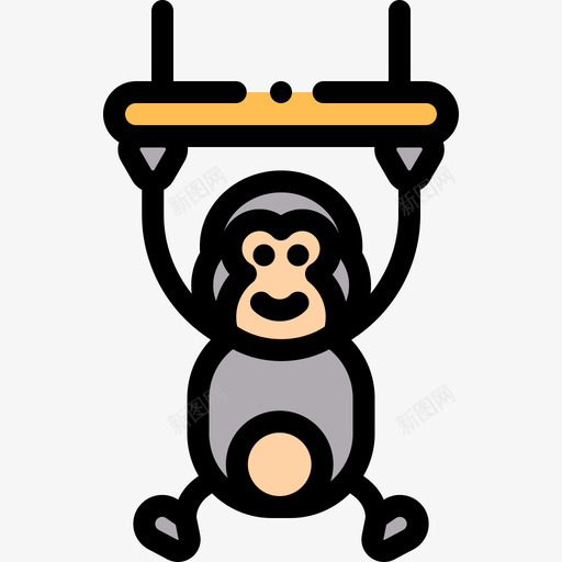 猴子马戏团66线性颜色图标svg_新图网 https://ixintu.com 猴子 线性颜色 马戏团66