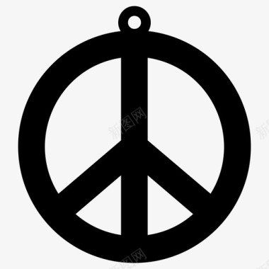 和平项链嬉皮士和平主义图标图标