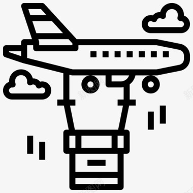 空运飞机货物图标图标