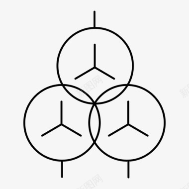 三绕组变压器 （星形-星形-星形连接）图标