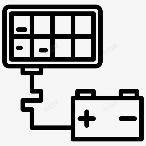 太阳能电池智能生活线性图标svg_新图网 https://ixintu.com 太阳能电池 智能 线性 能生活