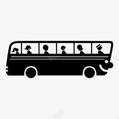 快乐巴士通勤公共交通图标图标