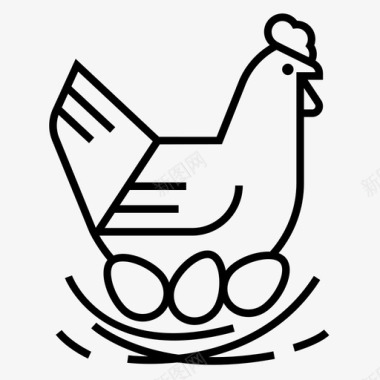 携带鸡蛋鸡肉农场图标图标