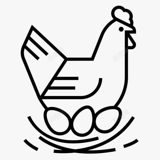 携带鸡蛋鸡肉农场图标svg_新图网 https://ixintu.com 农场 农场线图标集 巢 携带鸡蛋 母鸡 鸡肉