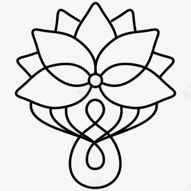 花装饰分隔器莲花图标图标