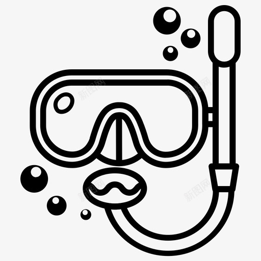 潜水面罩气泡潜水图标svg_新图网 https://ixintu.com 元素 夏日 气泡 游泳 潜水 面罩