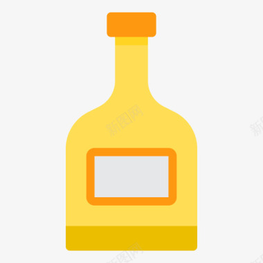 威士忌瓶子和容器3平的图标图标