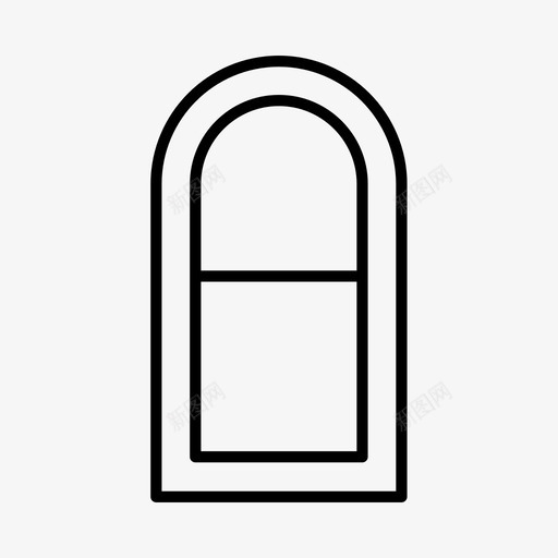 拱形窗建筑装饰图标svg_新图网 https://ixintu.com 建筑 房子 拱形 窗户 装饰