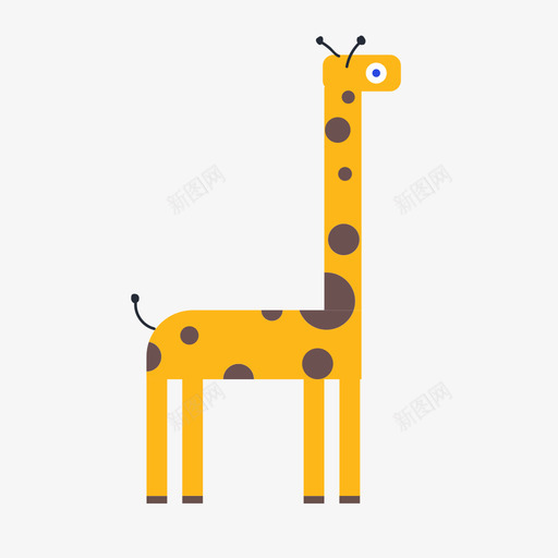 卡通小鹿svg_新图网 https://ixintu.com 卡通小鹿 girafffe_icon 填充 多色 可爱 圆润