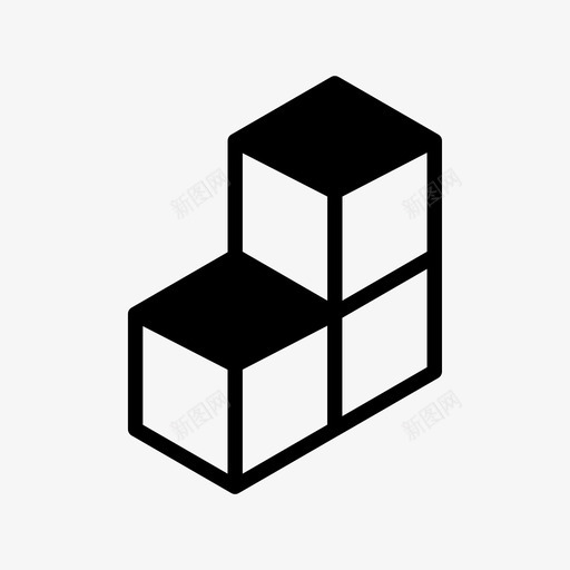 堆积盒方块立方体图标svg_新图网 https://ixintu.com 六边形 堆积 方块 立方体