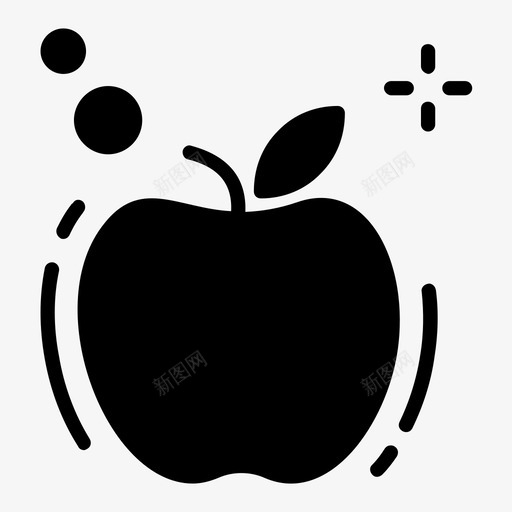 苹果水果健康饮食图标svg_新图网 https://ixintu.com 中国 健康食品 健康饮食 天然 字形 新年 水果 苹果 食品