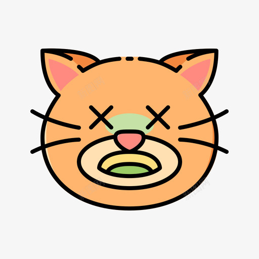 猫猫表情1线性颜色图标svg_新图网 https://ixintu.com 猫 猫表情1 线性颜色