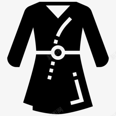 长袍浴室衣服图标图标