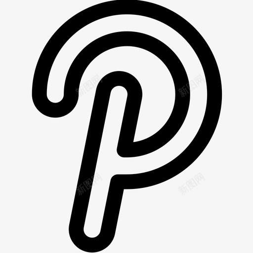 Pinterest社交网络25线性图标svg_新图网 https://ixintu.com Pinterest 社交 线性 网络