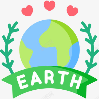 地球日地球母亲日6平淡图标图标