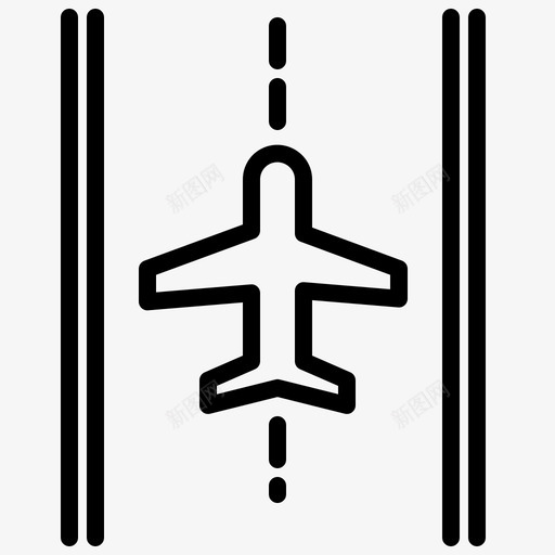 124号机场跑道直线图标svg_新图网 https://ixintu.com 124号 机场 直线 跑道