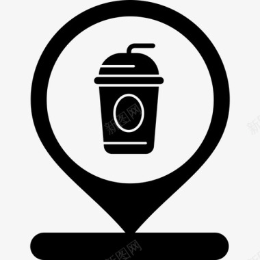 咖啡位置地图针图标图标