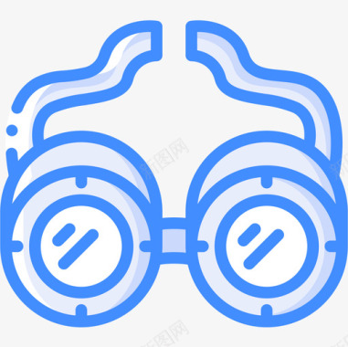 护目镜蒸汽朋克4蓝色图标图标
