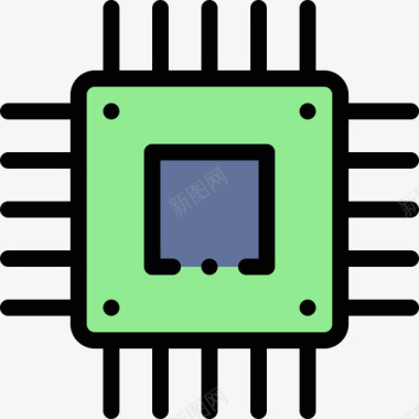 Cpu数字营销138线性彩色图标图标