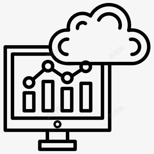 云分析分析图表分析图标svg_新图网 https://ixintu.com 云分析 云计算 分析 图表分析 在线业务分析 现代技术线向量图标集 计算机