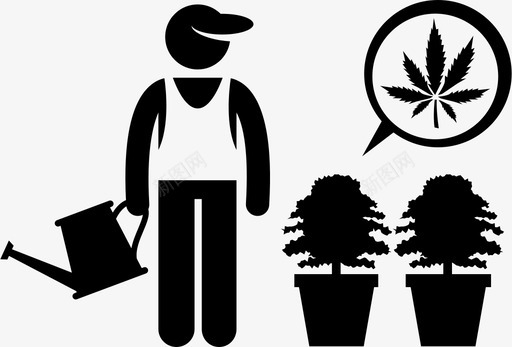 种植大麻毒品非法图标图标