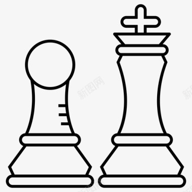 战略商业计划国际象棋图标图标