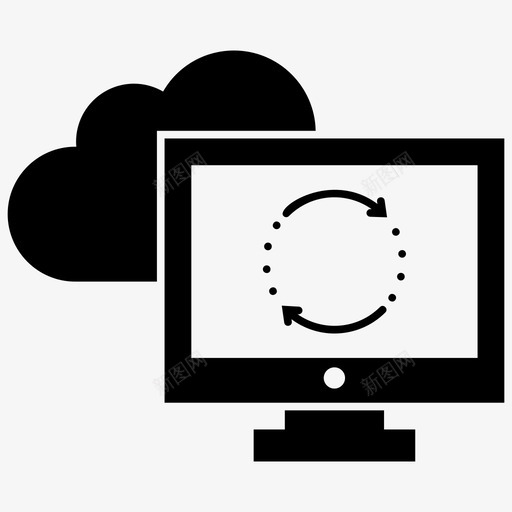 云同步云计算云数据图标svg_新图网 https://ixintu.com 一组 云计算 同步 向量 图标 字形 托管 技术 数据 服务