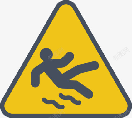 地板潮湿警告标志5平坦图标图标