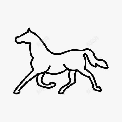 46 trot horse outlinsvg_新图网 https://ixintu.com 46 trot horse outlin