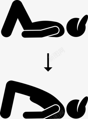 骨盆勺锻炼健身图标图标