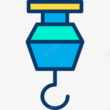 起重机工程63线性颜色图标图标