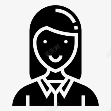 员工职业女性2字形图标图标