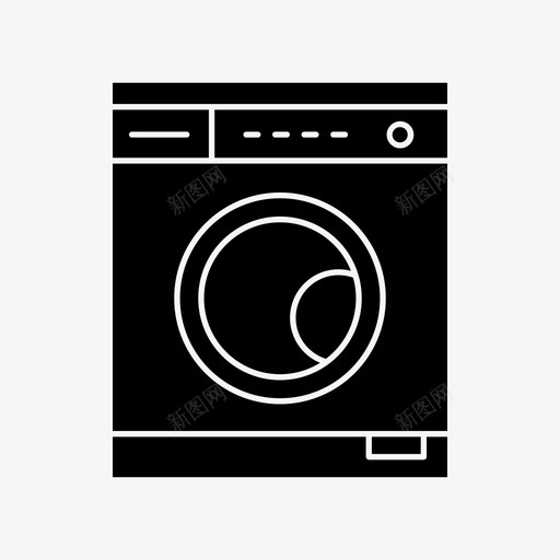 洗衣机电器家具和家居用品图标svg_新图网 https://ixintu.com 图标 客房服务 家具 家居用品 洗衣机 电器 笑脸