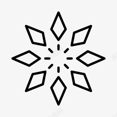 冰晶圣诞节雪花图标图标