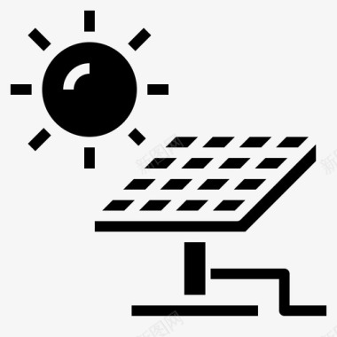 太阳能太阳能板生态生物固体图标图标