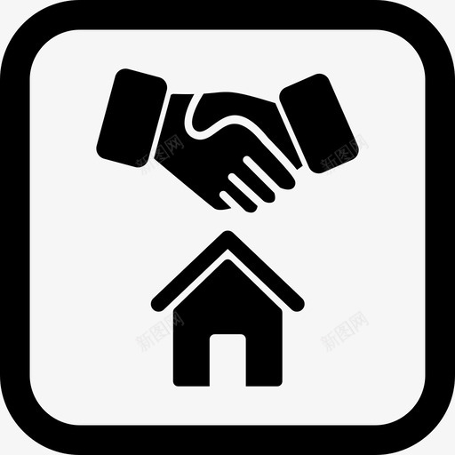 房屋买卖合同握手图标svg_新图网 https://ixintu.com 合同 房地产 房屋 房屋买卖 握手