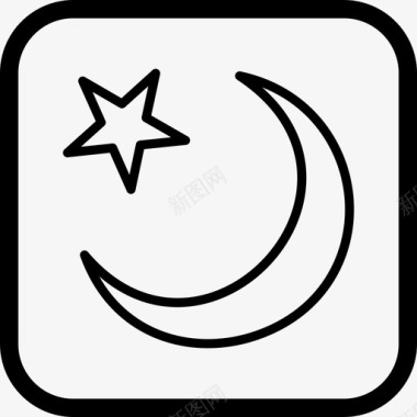 新月星星斋月图标图标