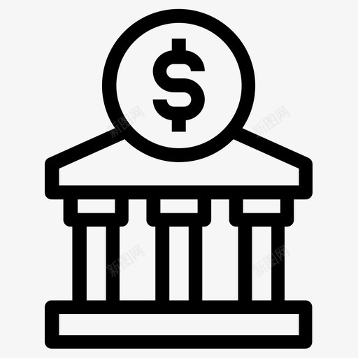 银行借款美元图标svg_新图网 https://ixintu.com 借款 投资 美元 贷款 银行