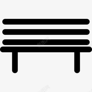 长凳舒适物体图标图标