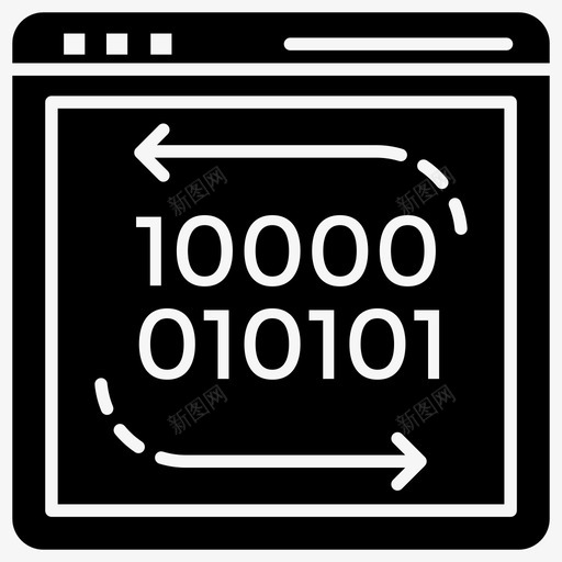 数据传输二进制代码数据同步图标svg_新图网 https://ixintu.com 二进制代码 二进制代码计算 数字数据 数据传输 数据同步 现代技术字形矢量图标集