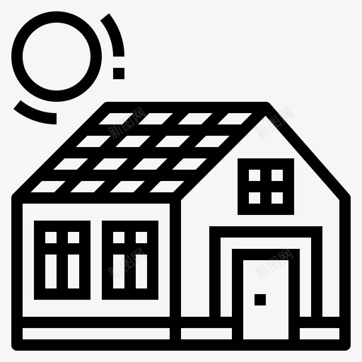 家生态房子图标svg_新图网 https://ixintu.com 太阳能 房子 生态 生物 电力