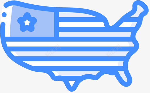 美利坚合众国独立日5蓝色图标图标