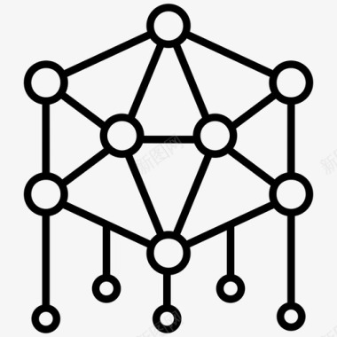 网络结构排列链式网络图标图标