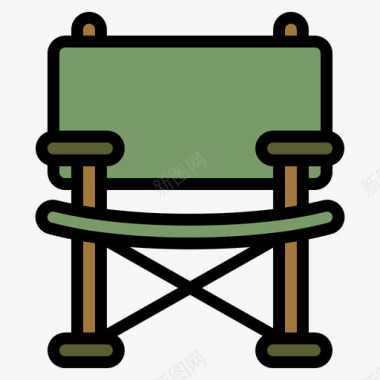 野营椅野营143线性颜色图标图标