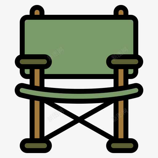 野营椅野营143线性颜色图标svg_新图网 https://ixintu.com 线性颜色 野营143 野营椅