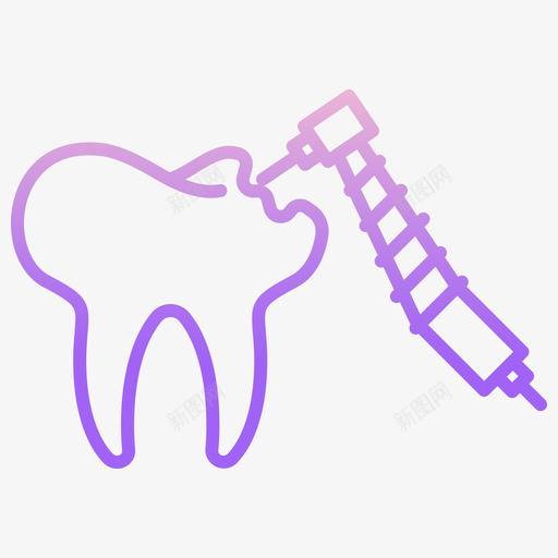 龋齿牙齿38轮廓梯度图标svg_新图网 https://ixintu.com 牙齿38 轮廓梯度 龋齿