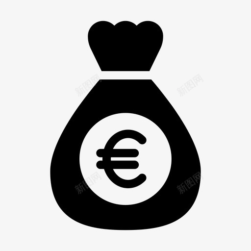 欧元袋金融货币图标svg_新图网 https://ixintu.com 储蓄 图标 字形 欧元 货币 金融