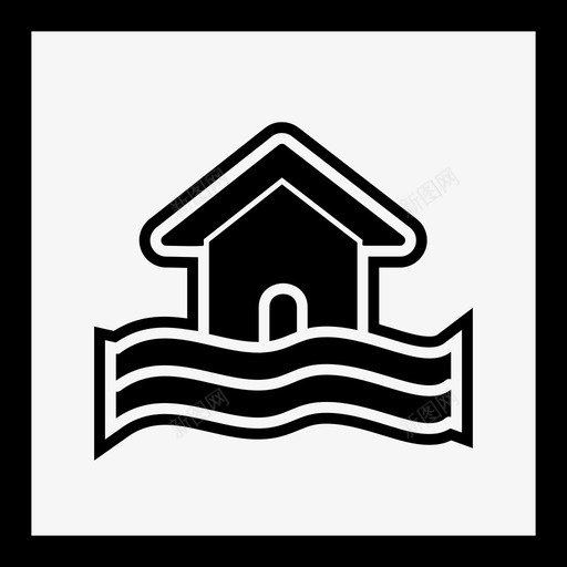 洪水符号灾害警告图标svg_新图网 https://ixintu.com 天气 洪水 灾害 符号 警告