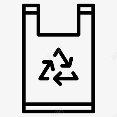 回收袋塑料可重复使用图标图标